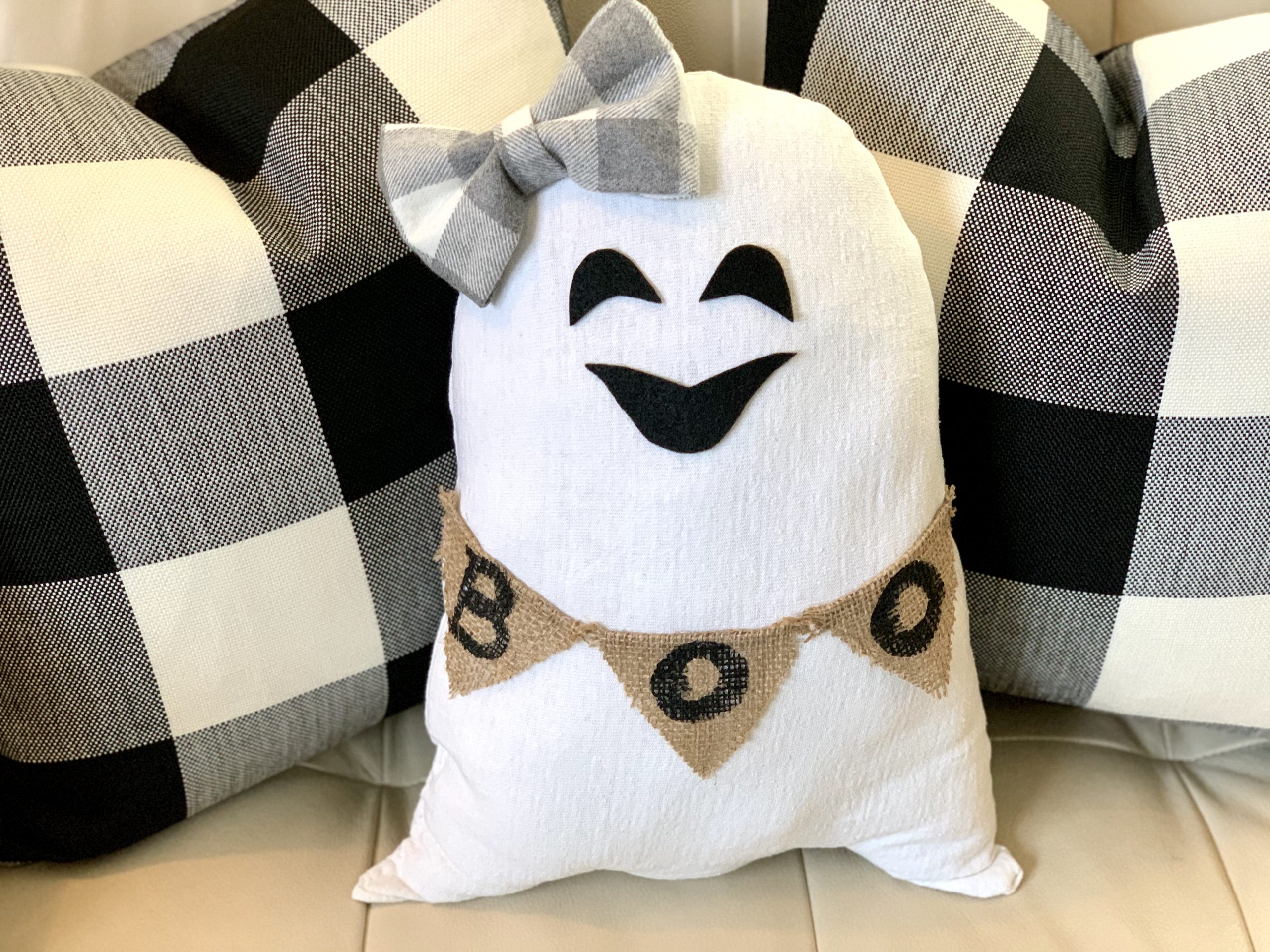 ghost halloween pillow