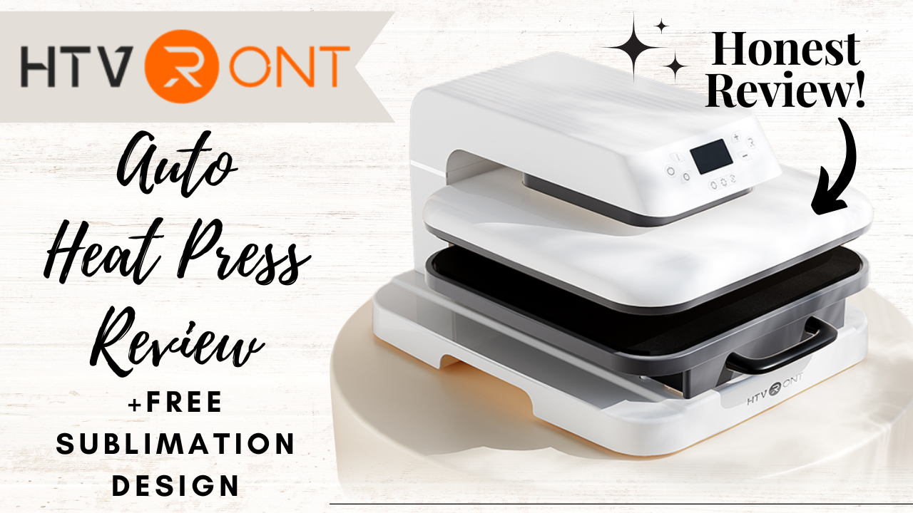 HTVRONT Mini Heat Press and Glitter Heat Transfer Vinyl REVIEW + How to  Make a Makeup bag 